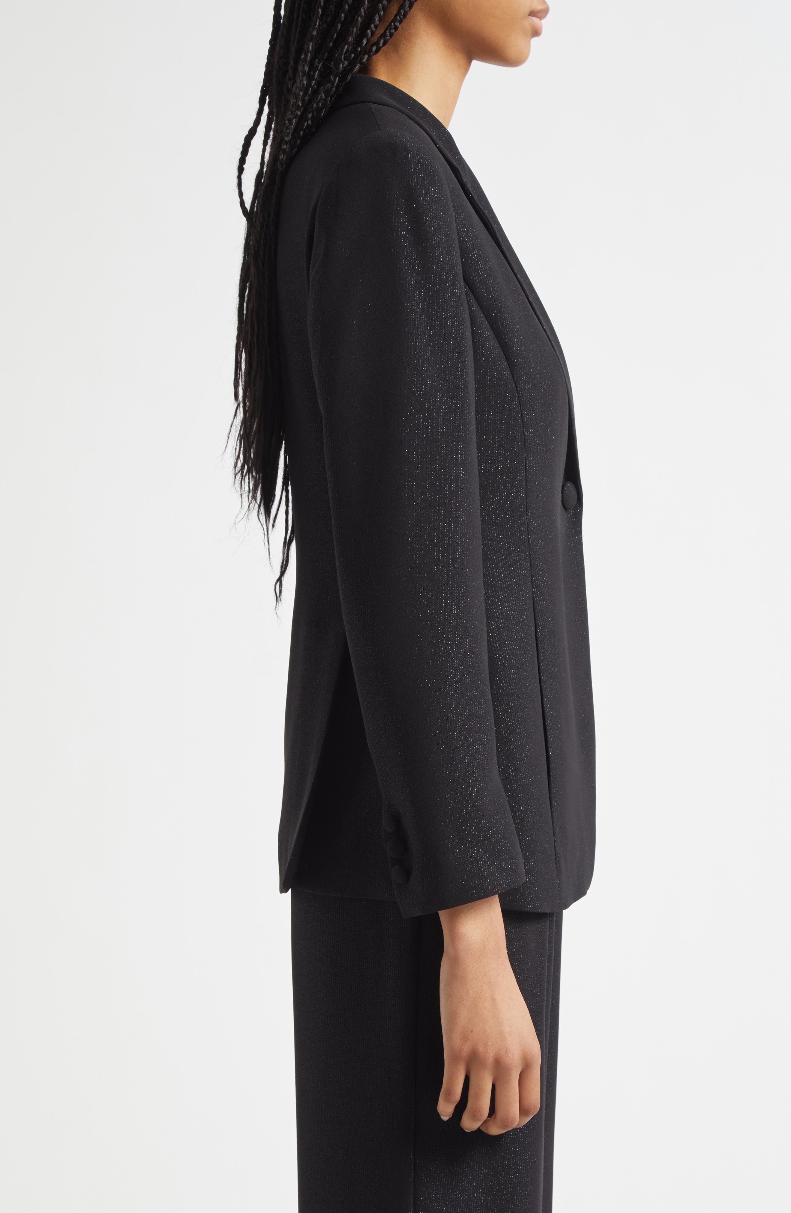 Emporio Armani One-Button Blazer in Solid Black at Nordstrom - 4