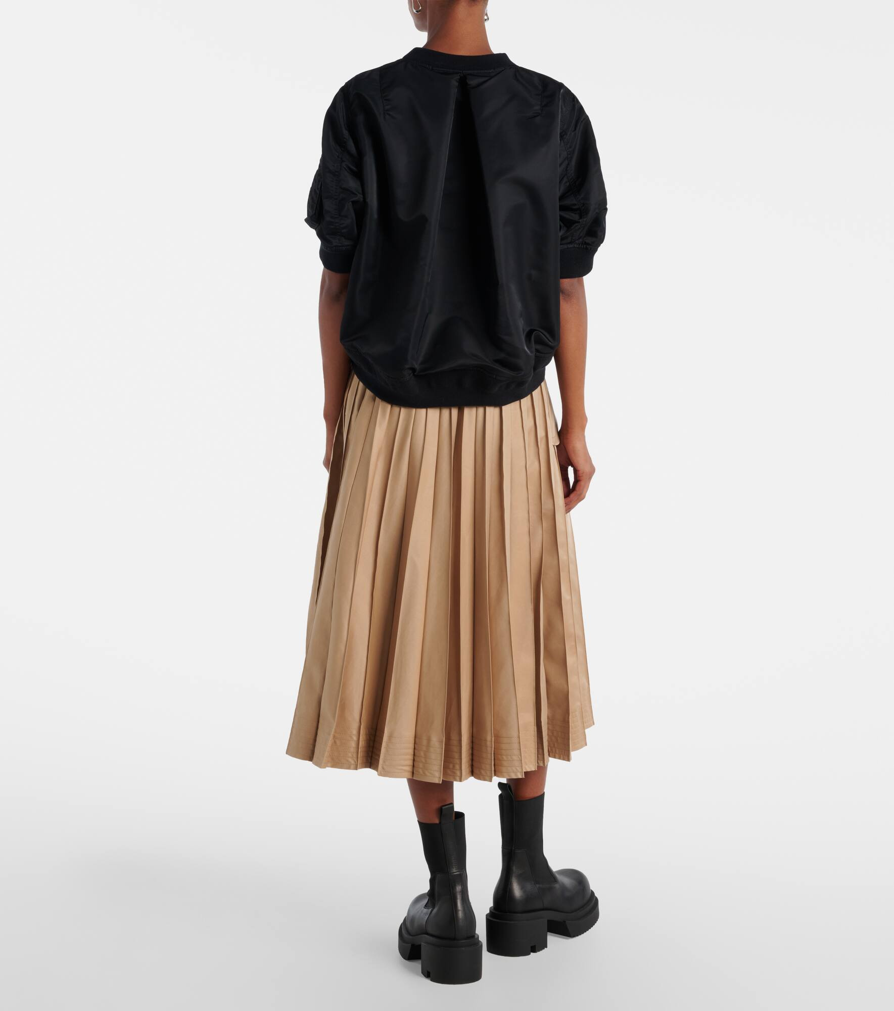 Twill and jersey top - 3
