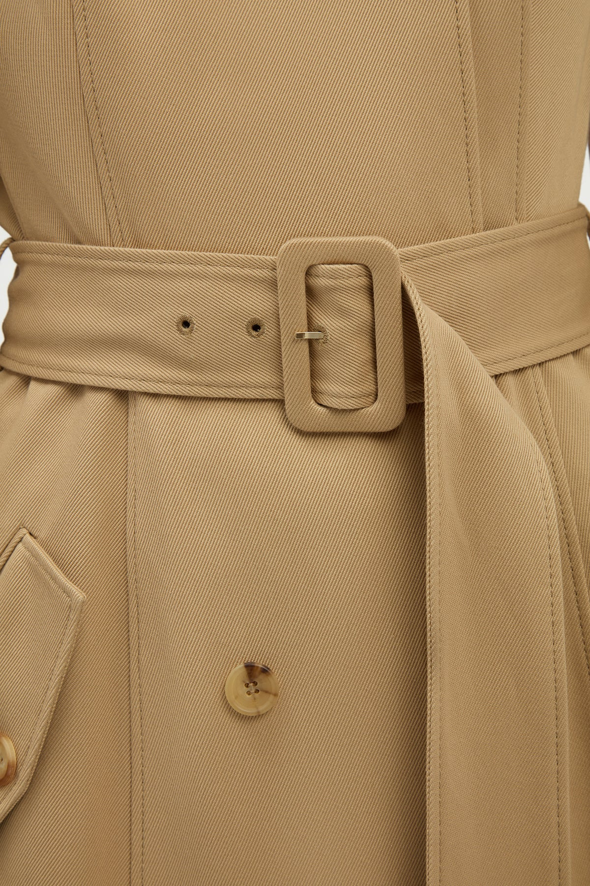 Benedict Trench Coat in Camel Sea Island Cotton Twill - 6