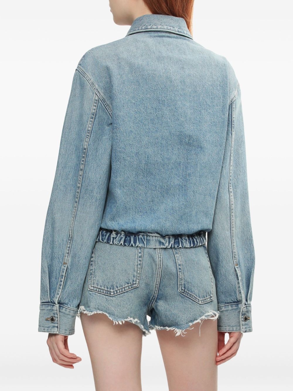 Nile zip-front elastic-waist denim jacket - 4