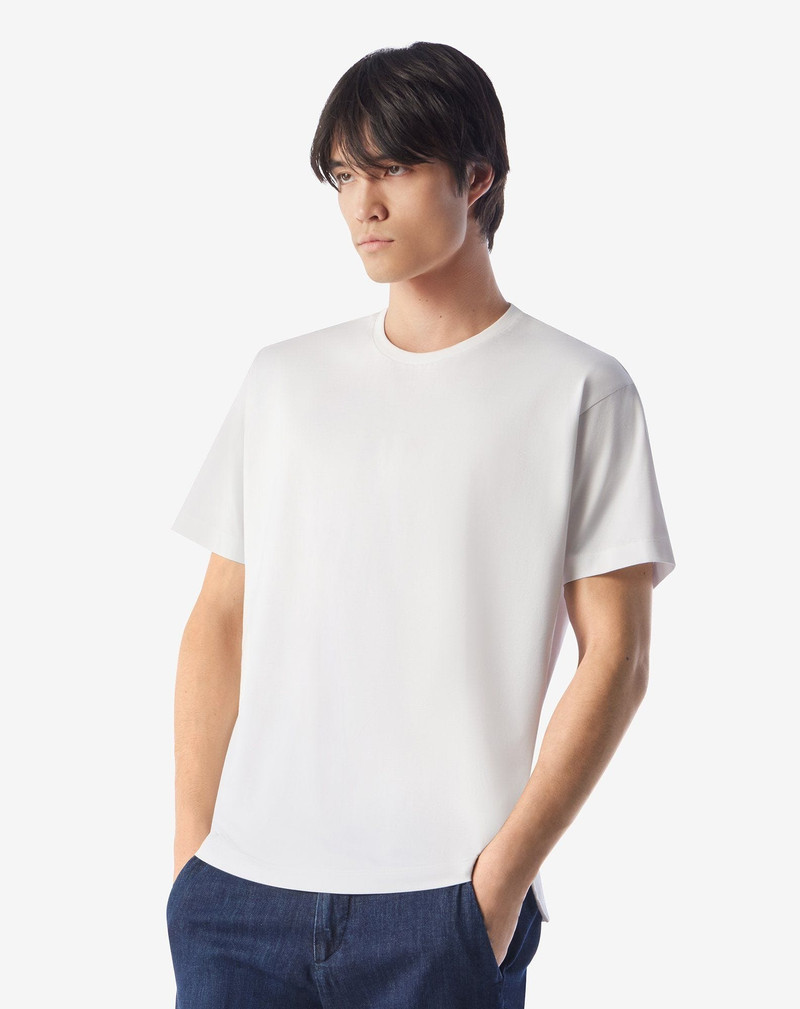 CORNELIANI White crew neck cotton jersey t-shirt outlook