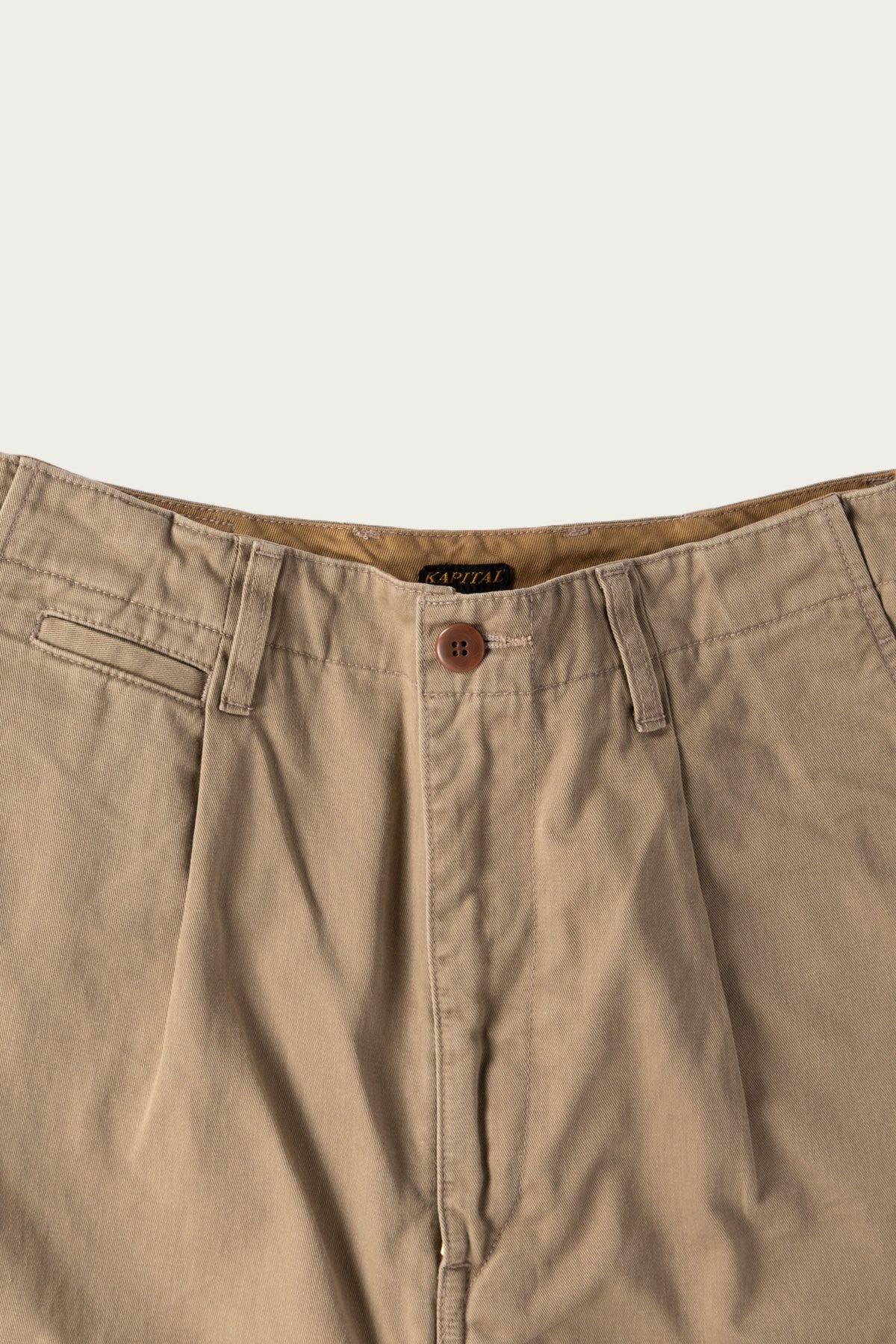 Chino High Waisted NIME Pants (CACTUS Embroidery) - Beige - 2