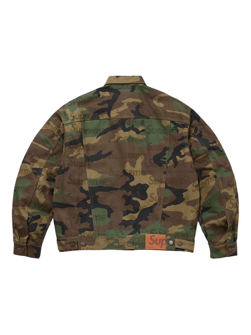 Supreme jacquard logos denim trucker jacket outlook