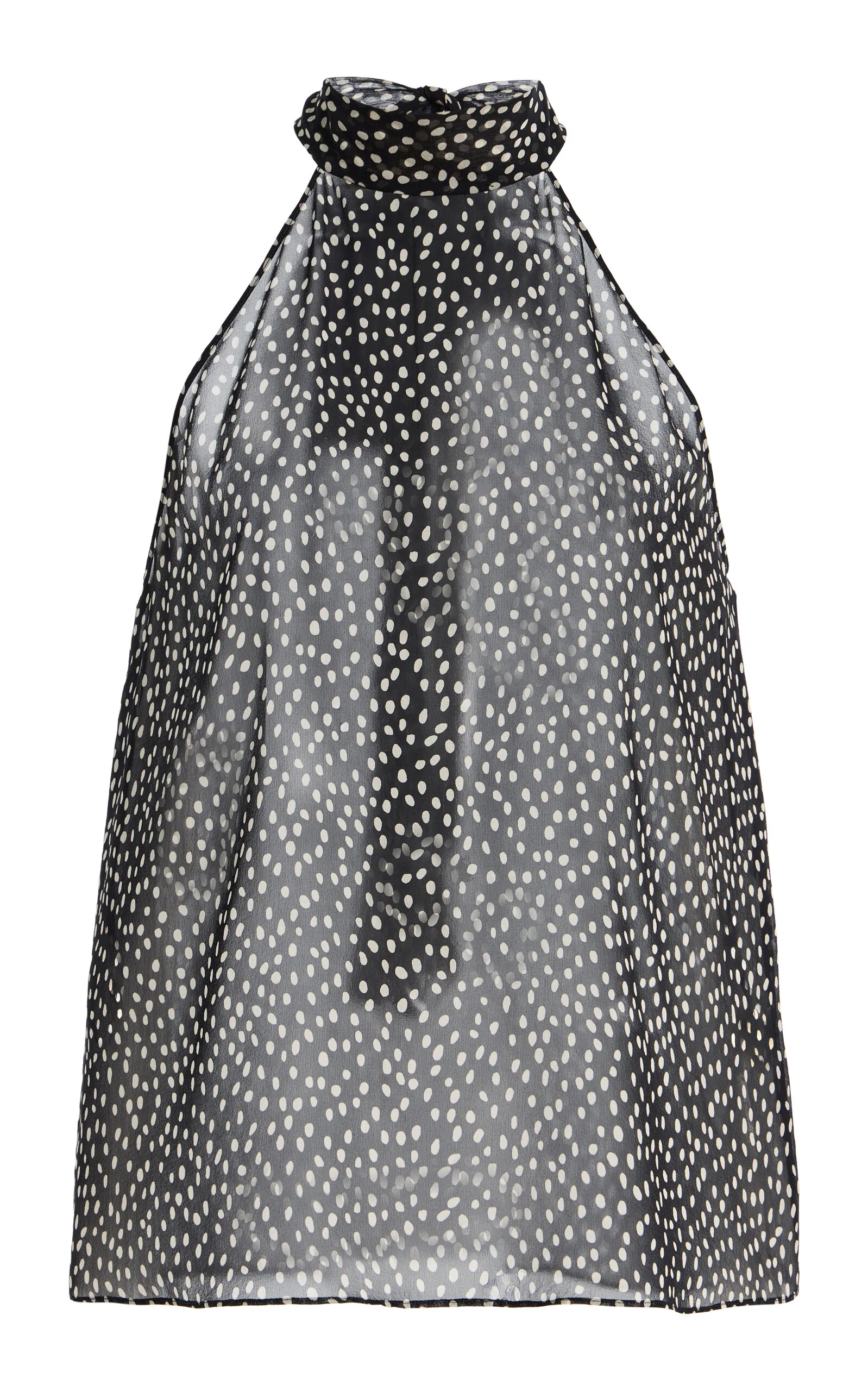 Alla Dotted Silk Halter Top black - 1
