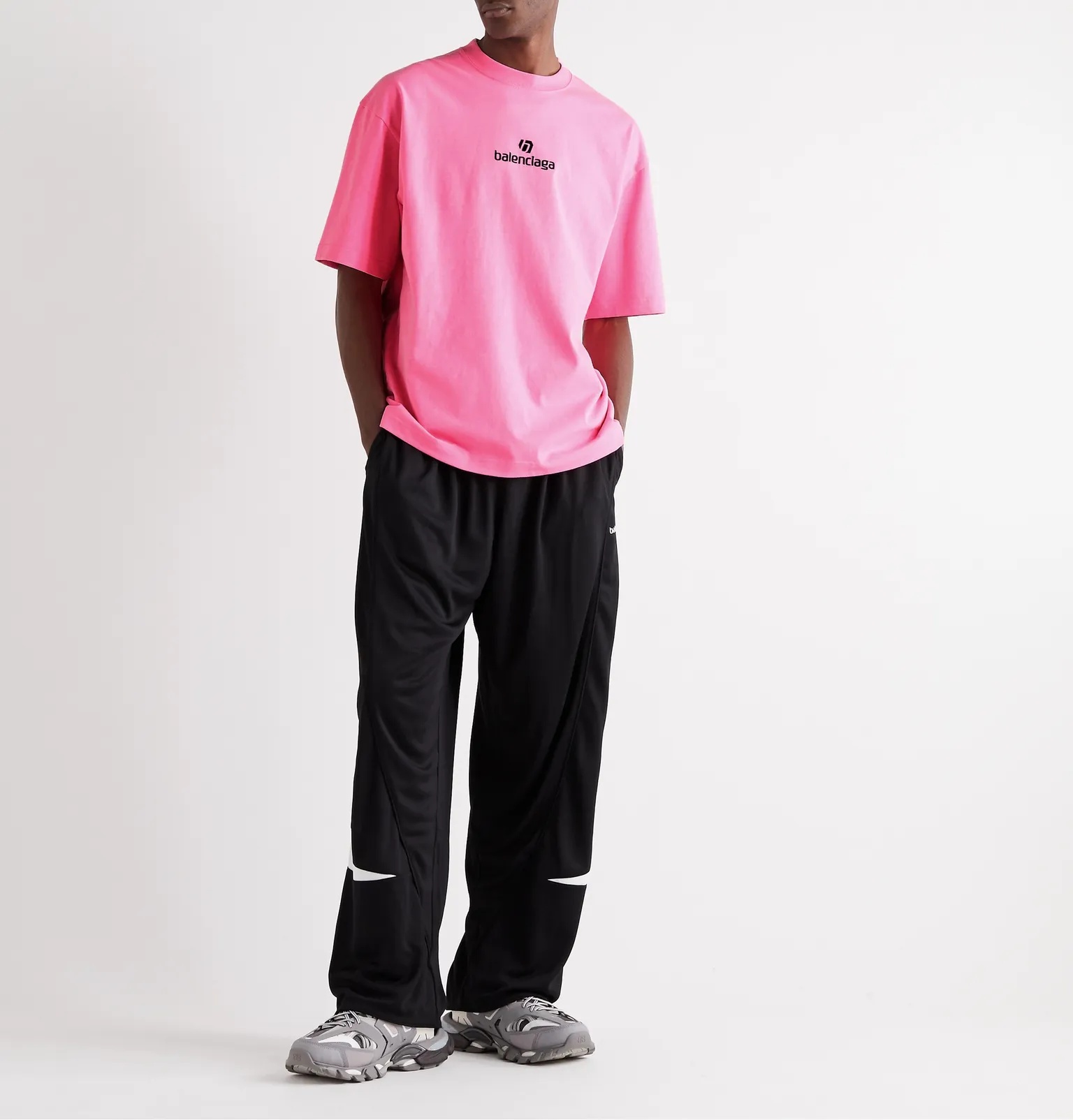 Wide-Leg Logo-Detailed Piped Perforated Shell Track Pants - 2