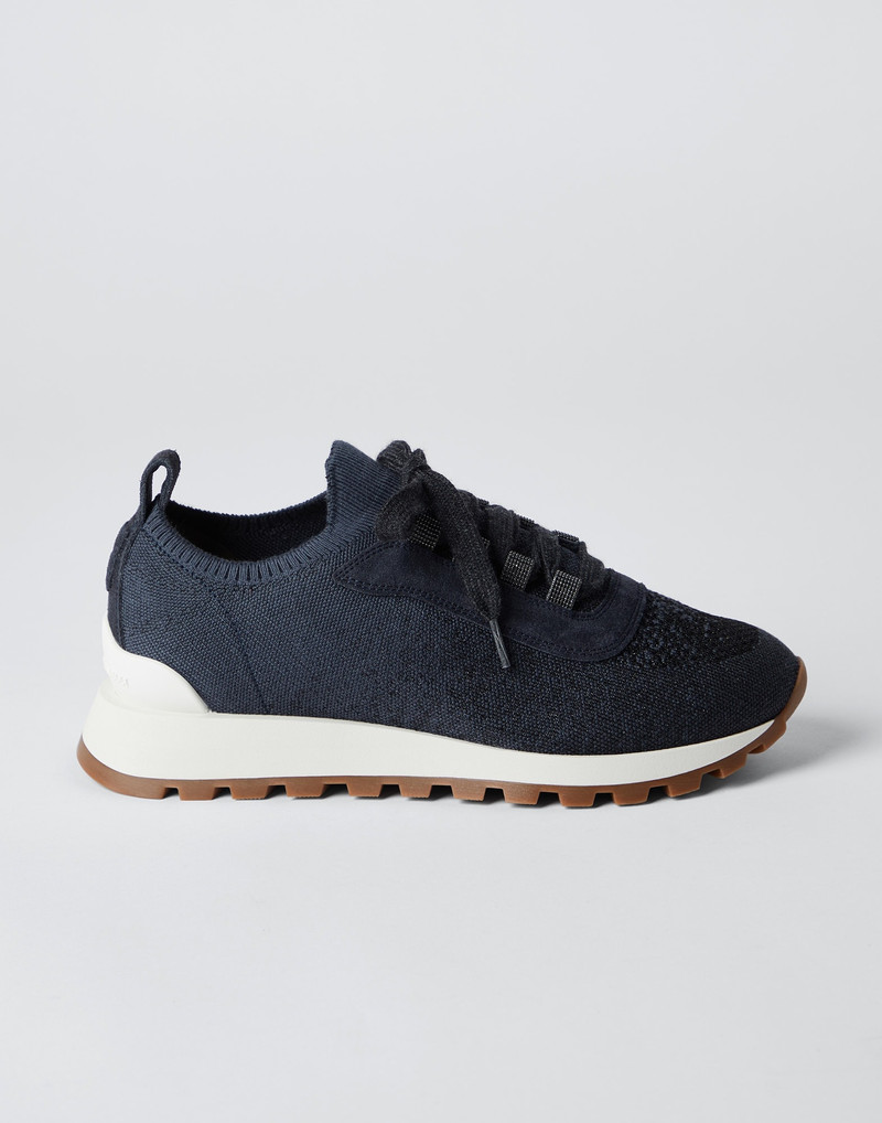 Sparkling cotton knit runners with shiny eyelets 5