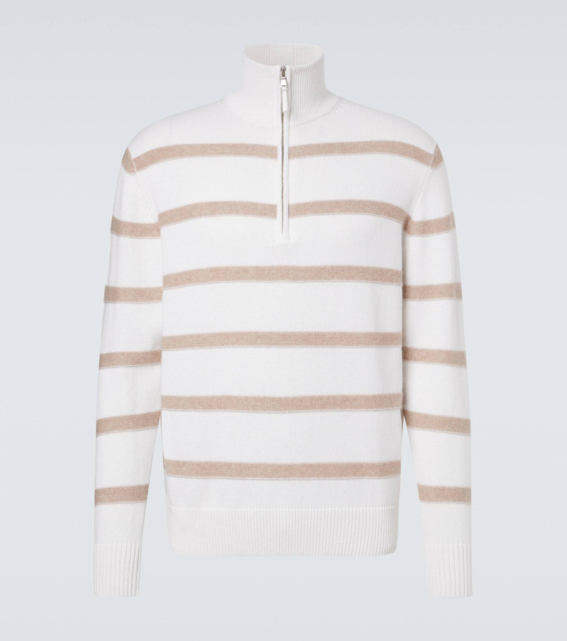 Striped cotton and cashmere sweater 1