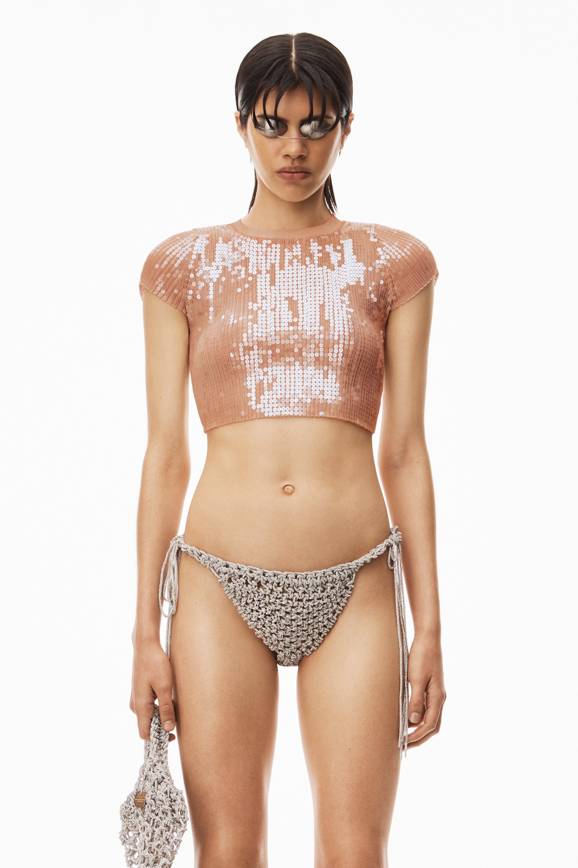 CREWNECK TEE IN SEQUIN NYLON - 2
