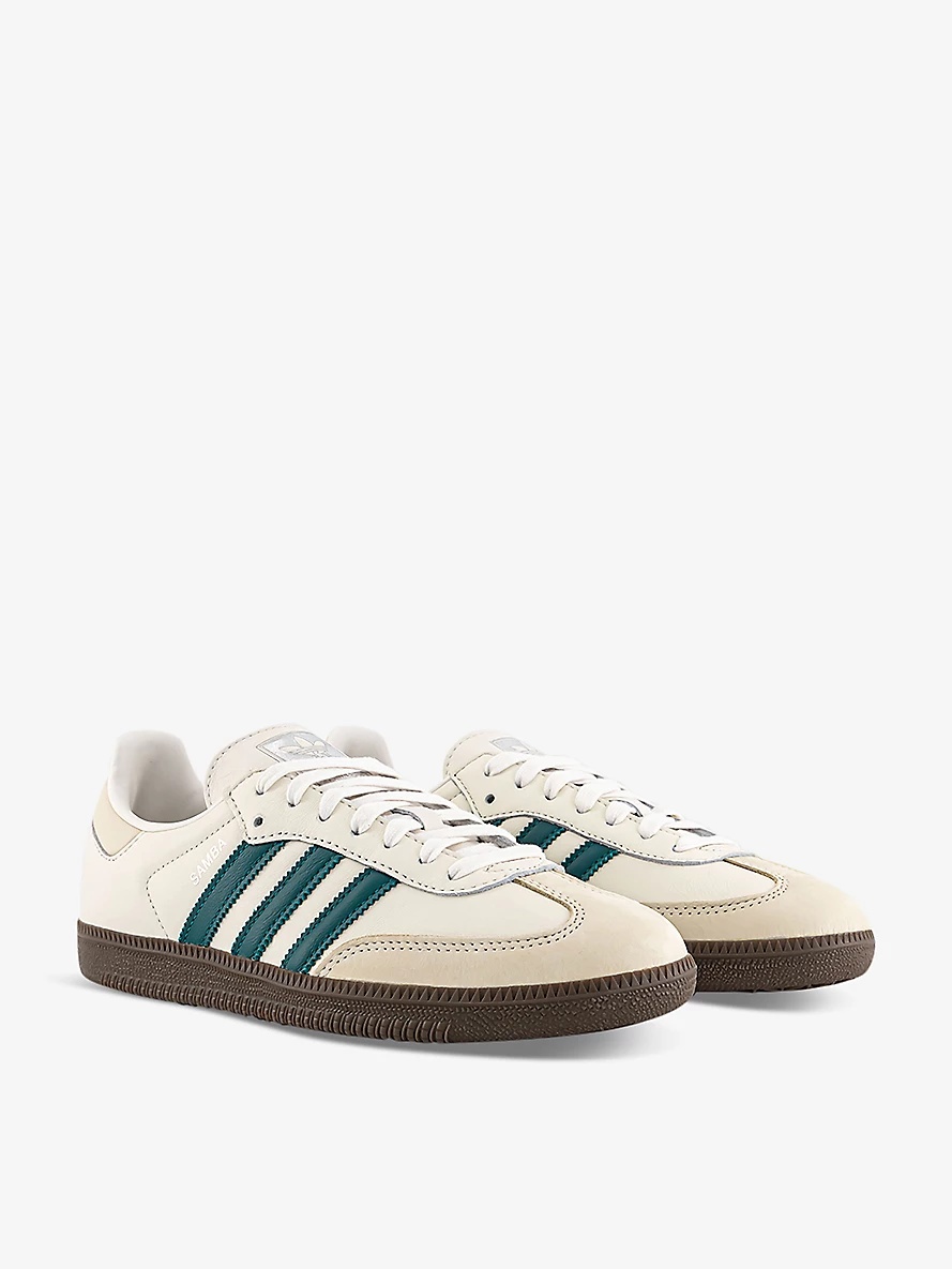 Samba OG logo-print leather low-top trainers - 3