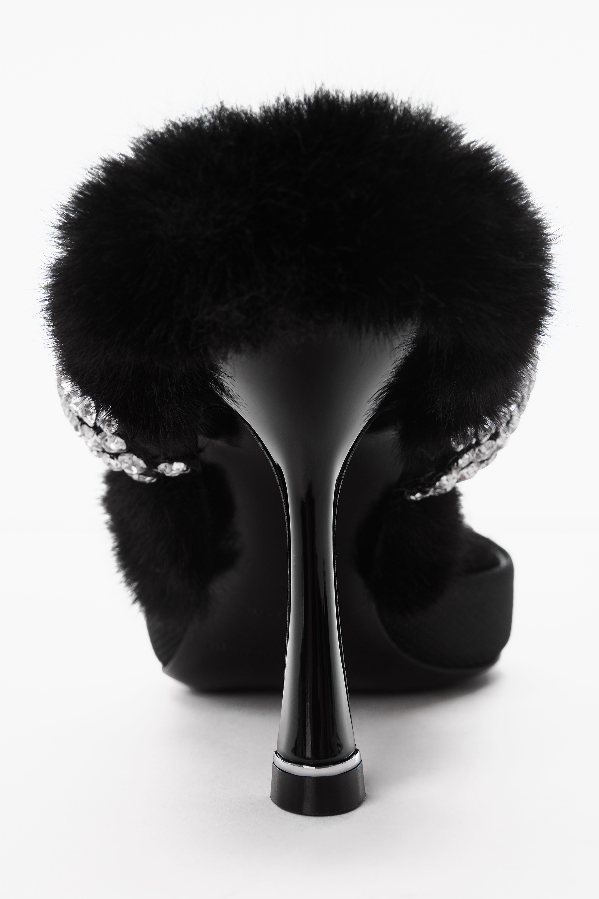 GRACE85 CRYSTAL MULE IN NYLON & FAUX FUR - 3