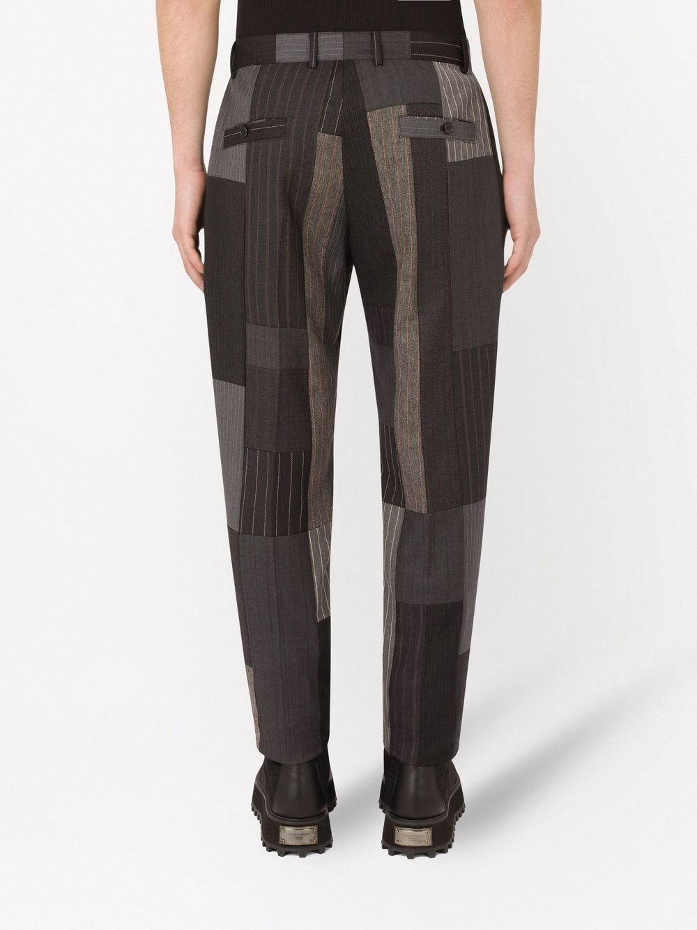 patchwork tailored trousers - 4