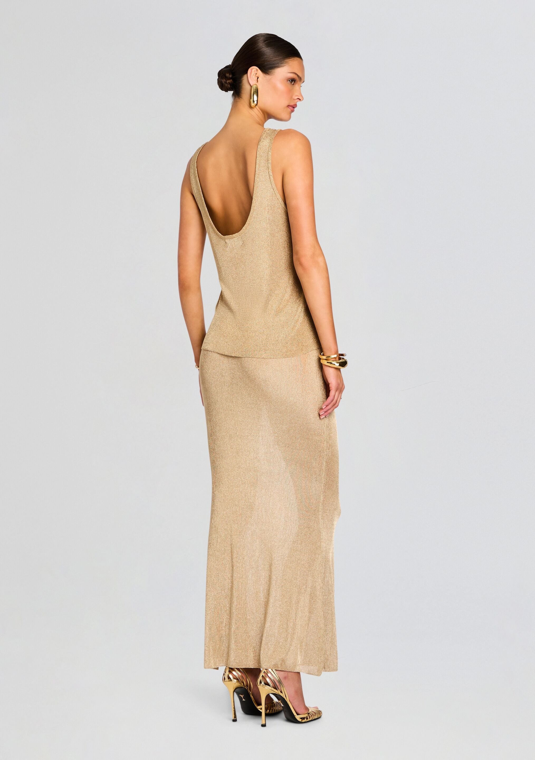 HARMONY METALLIC KNIT SKIRT - 4