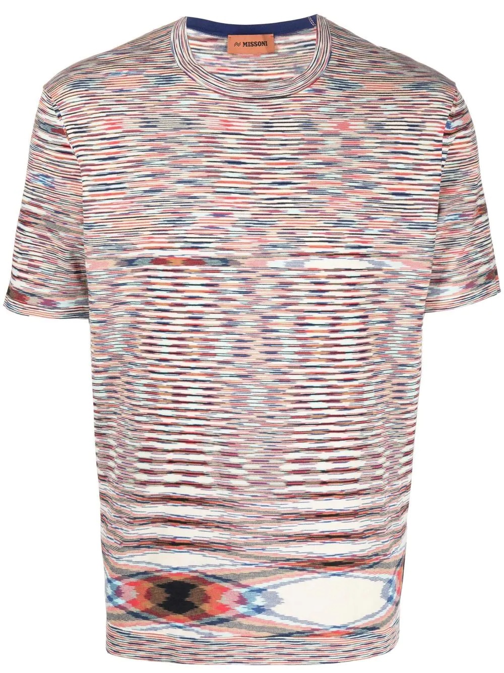 striped pattern short-sleeve T-shirt - 1