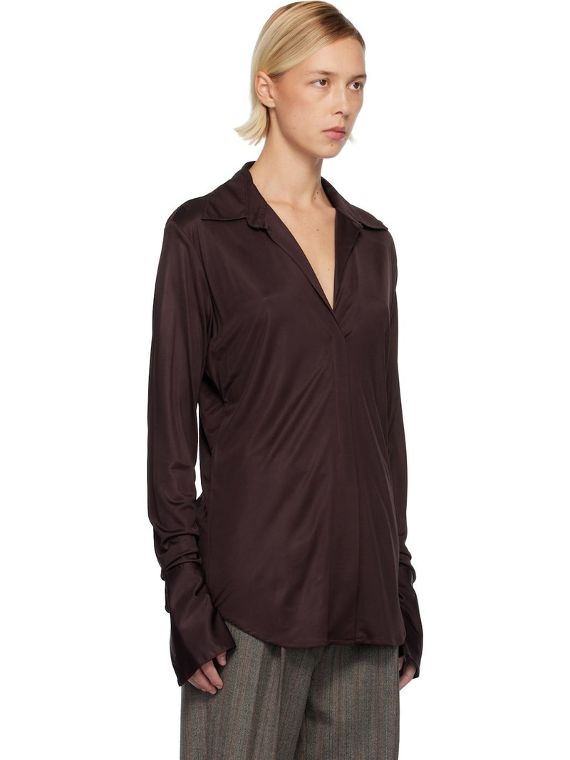 Burgundy Satin Shirt 2
