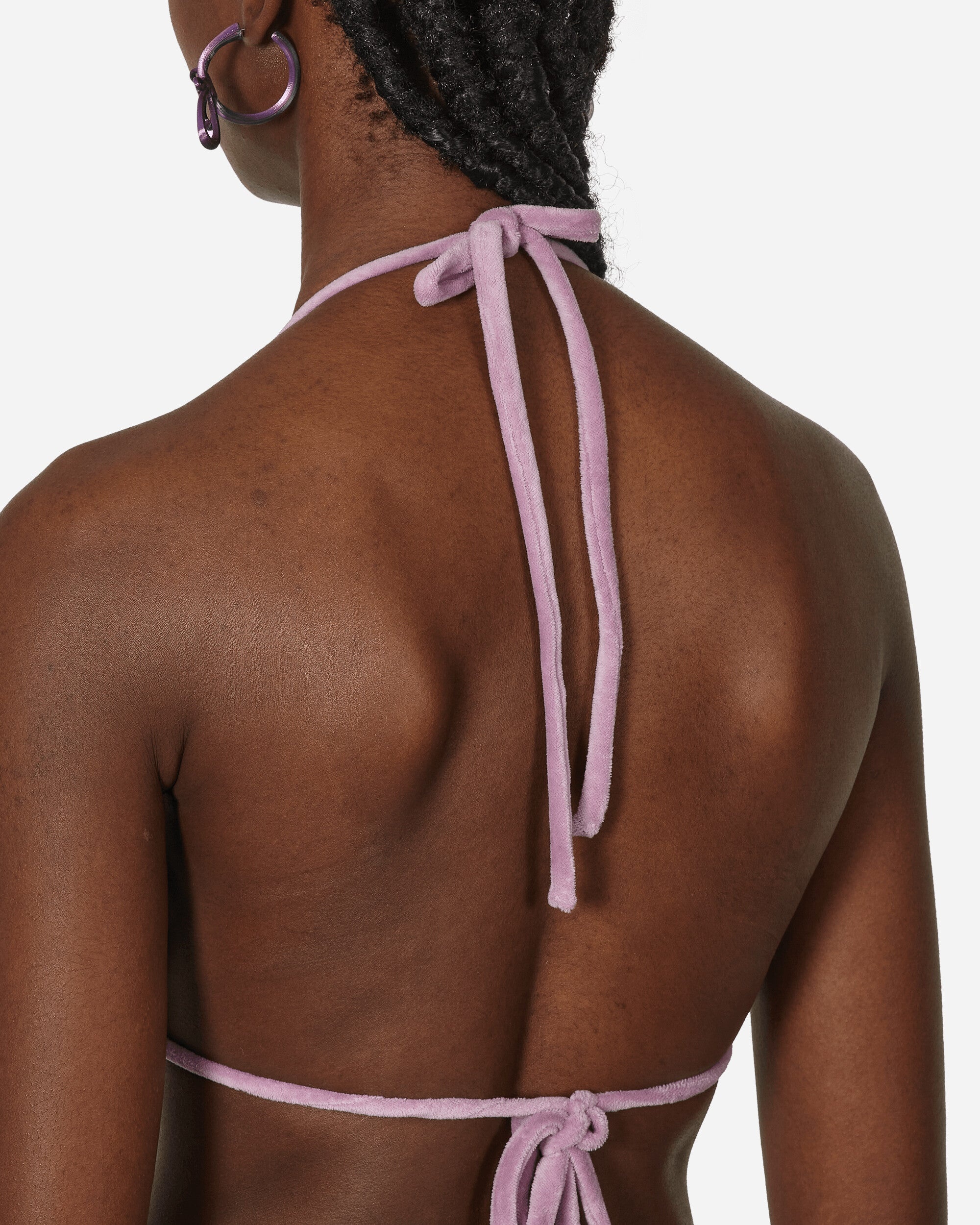 Velour Triangle Bikini Top Lavender - 5