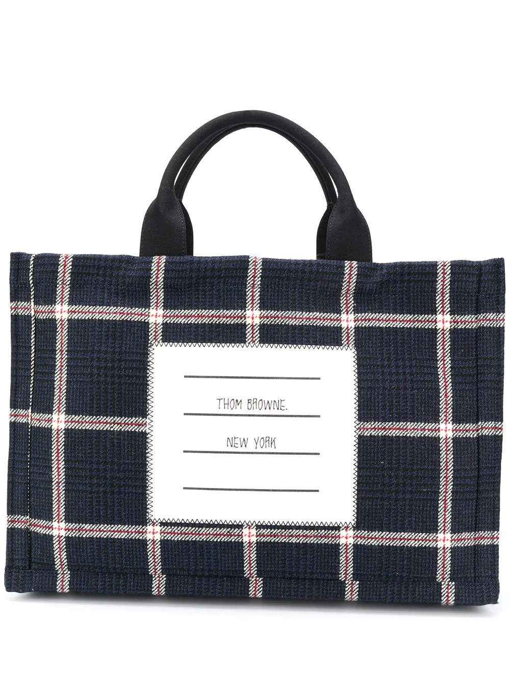 4-bar checked tote bag - 1