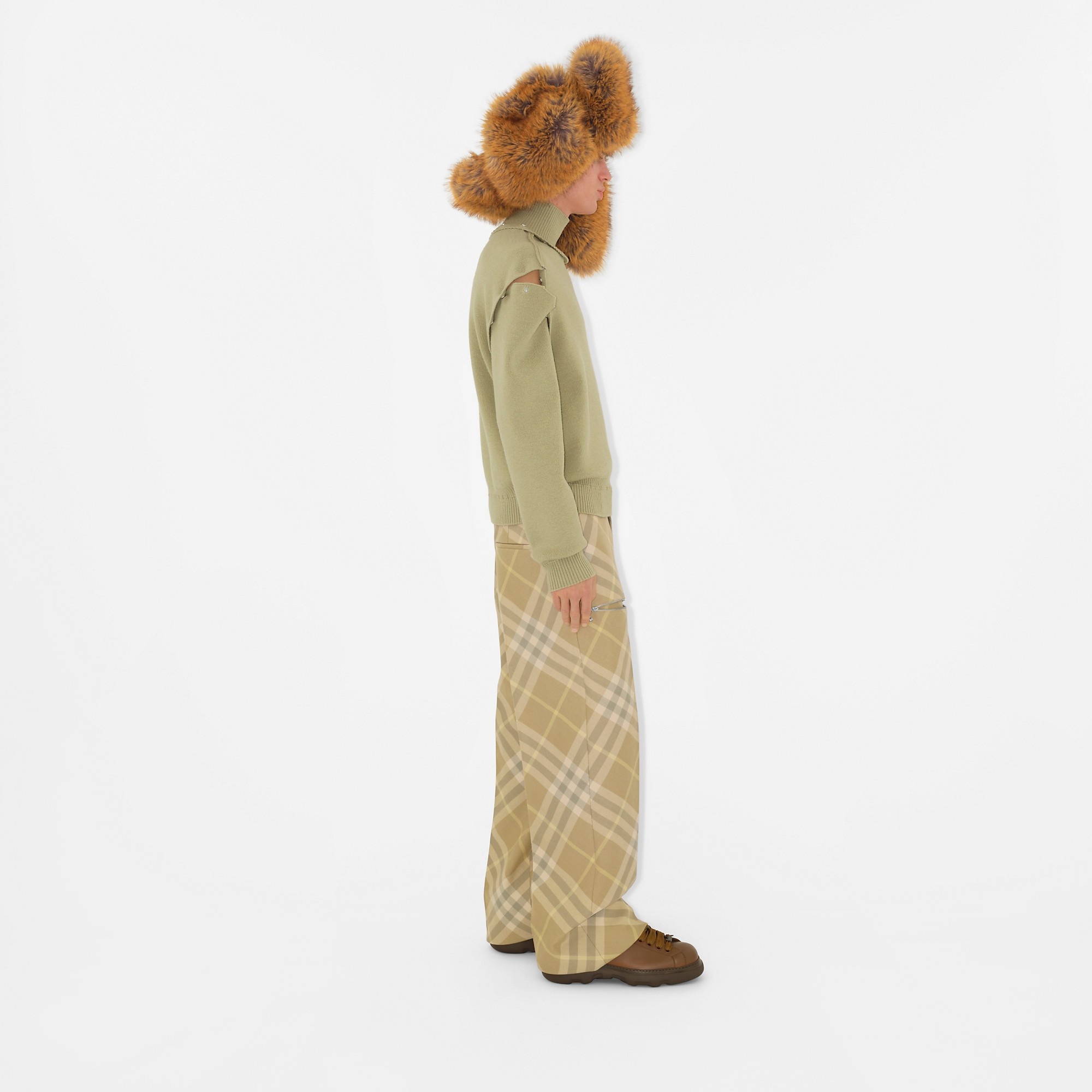 Check Wool Trousers - 3