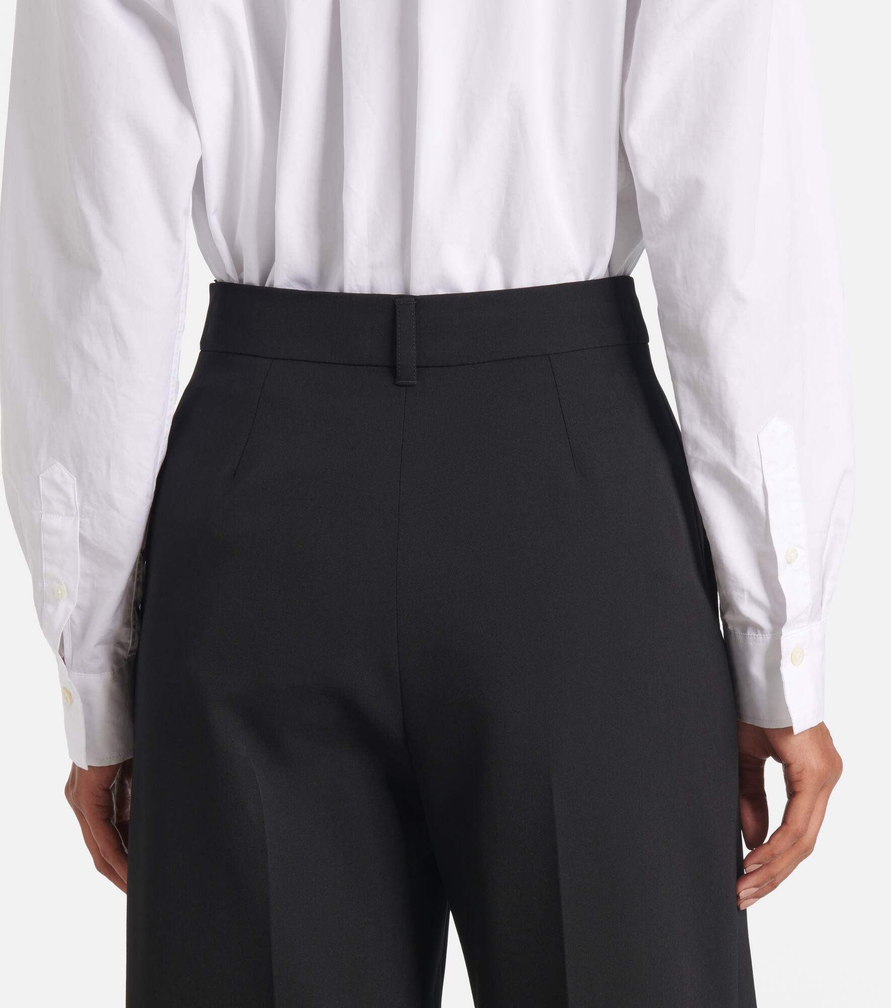 High-rise wool-blend wide-leg pants - 6