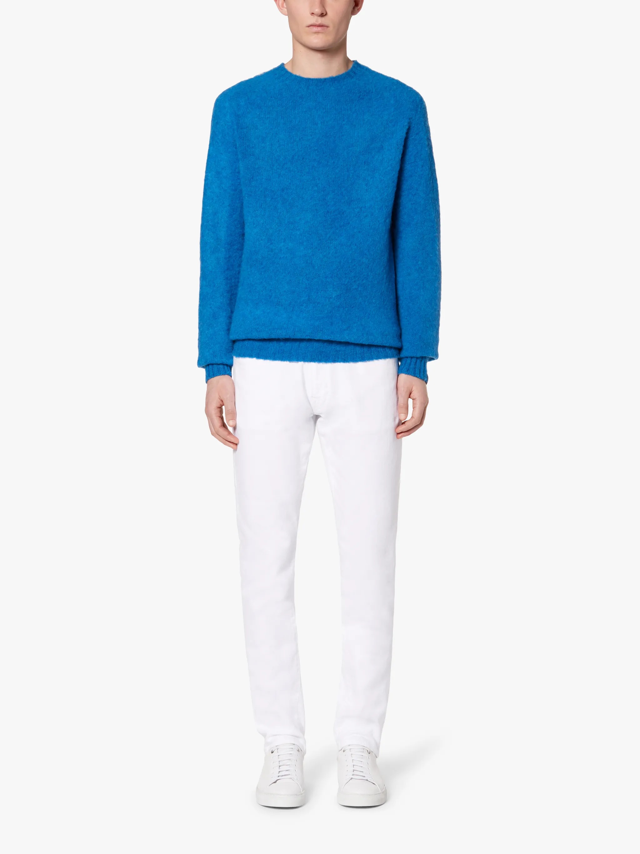 HUTCHINS BLUE WOOL CREW NECK SWEATER - 2