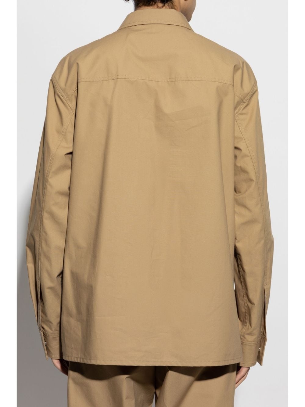 embroidered-logo shirt jacket - 4