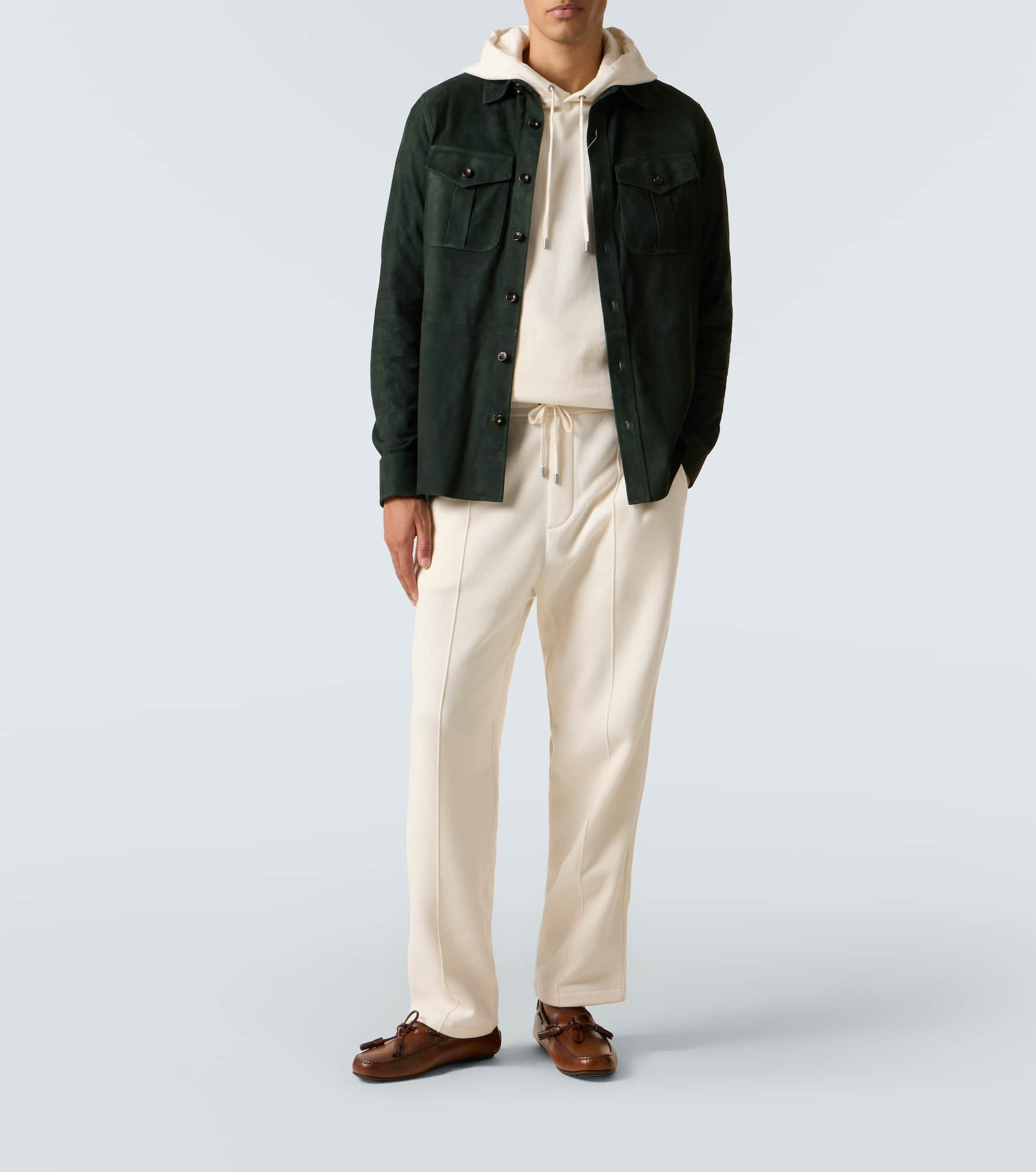 Cotton and cashmere straight pants - 2