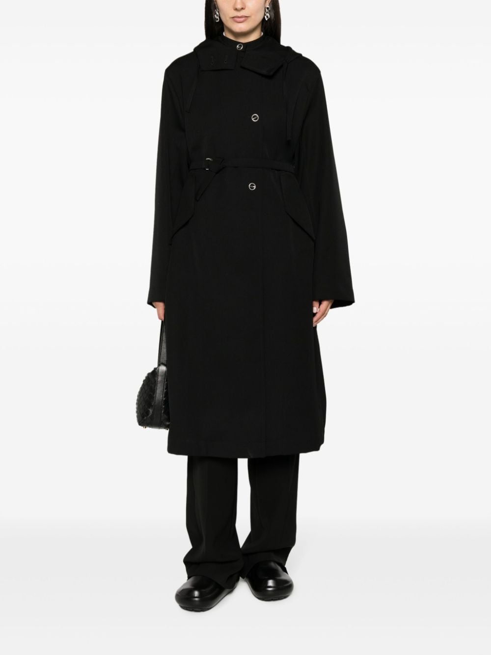 hooded wool coat - 2