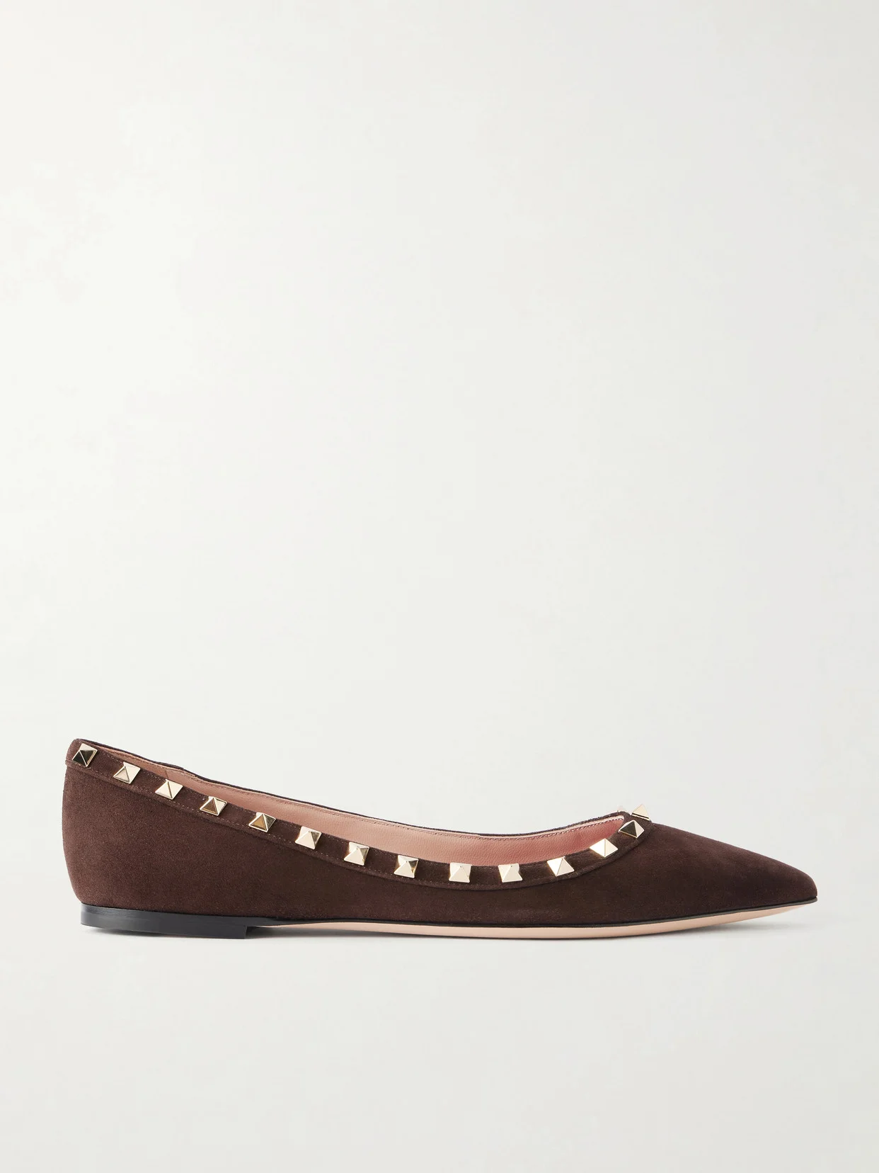 Rockstud Suede Ballet Flats - 1