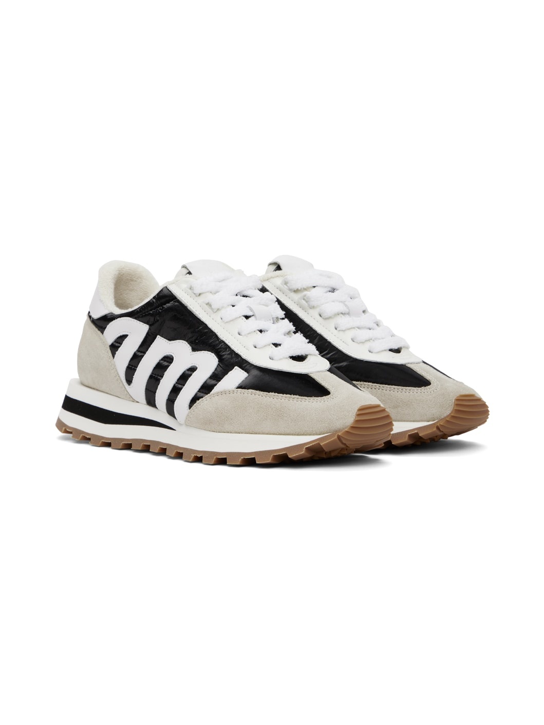 Black & Beige Rush Sneakers - 4