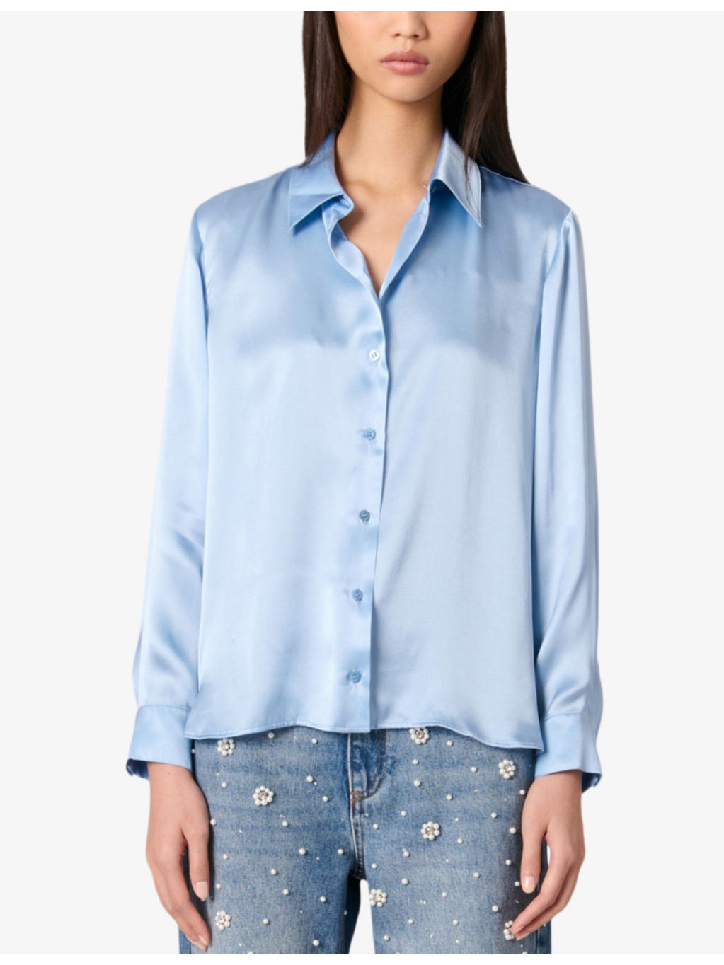 Relaxed-fit long-sleeved silk shirt - 3