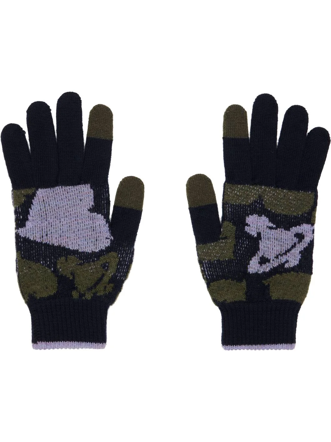 Black & Khaki Hearts & Orbs Gloves - 1