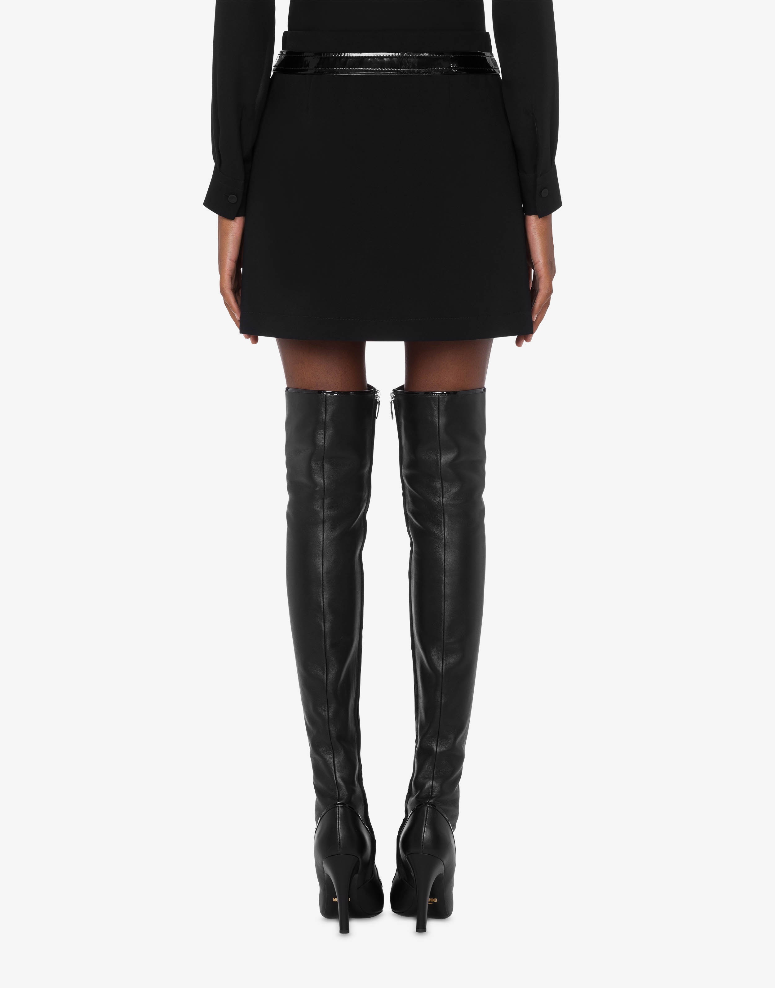BONDAGE BUCKLE CADY STRETCH MINI SKIRT - 3