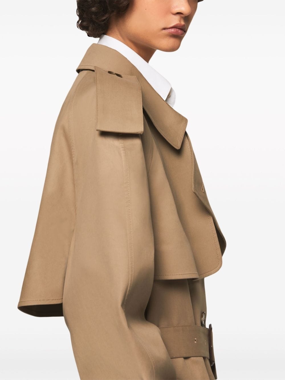 belted cotton trench coat - 6