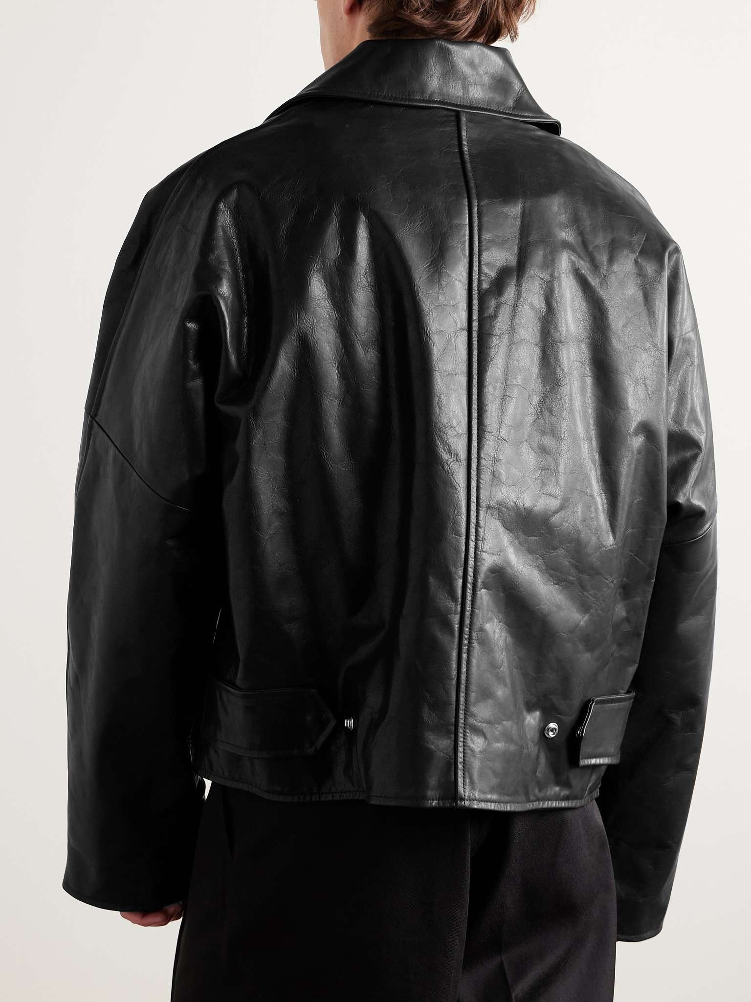 Cache Cropped Leather Jacket - 4