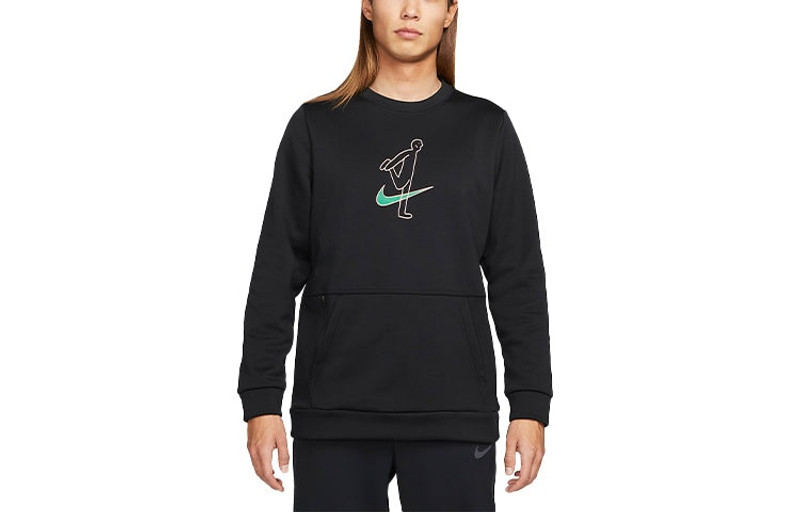 Nk TF Turf Top Ls Crew Story P 캐주얼 캐릭터 인쇄 라운드 목 Pullover Black DM5 - 1
