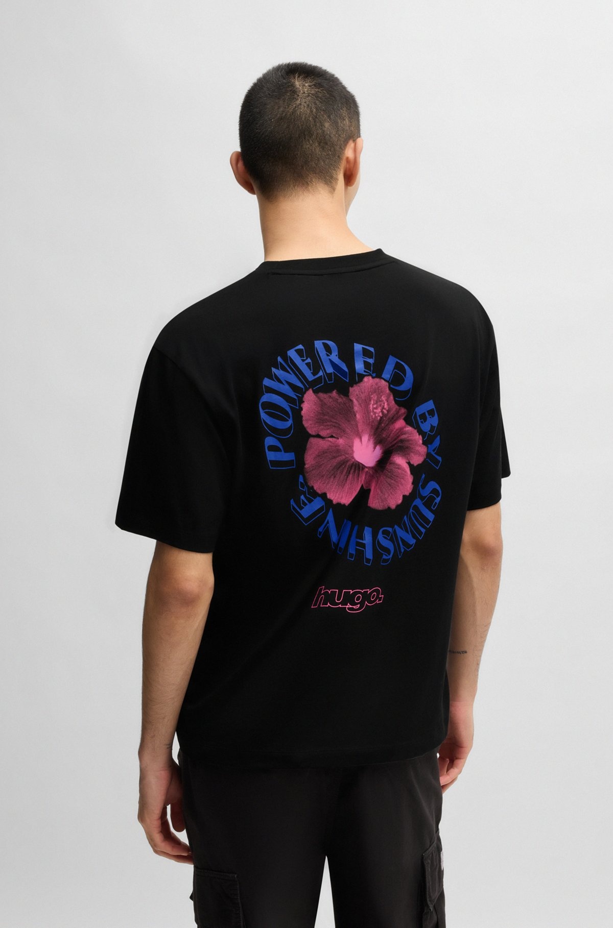 COTTON-JERSEY T-SHIRT WITH HAPPY HUGO LOGO - 5