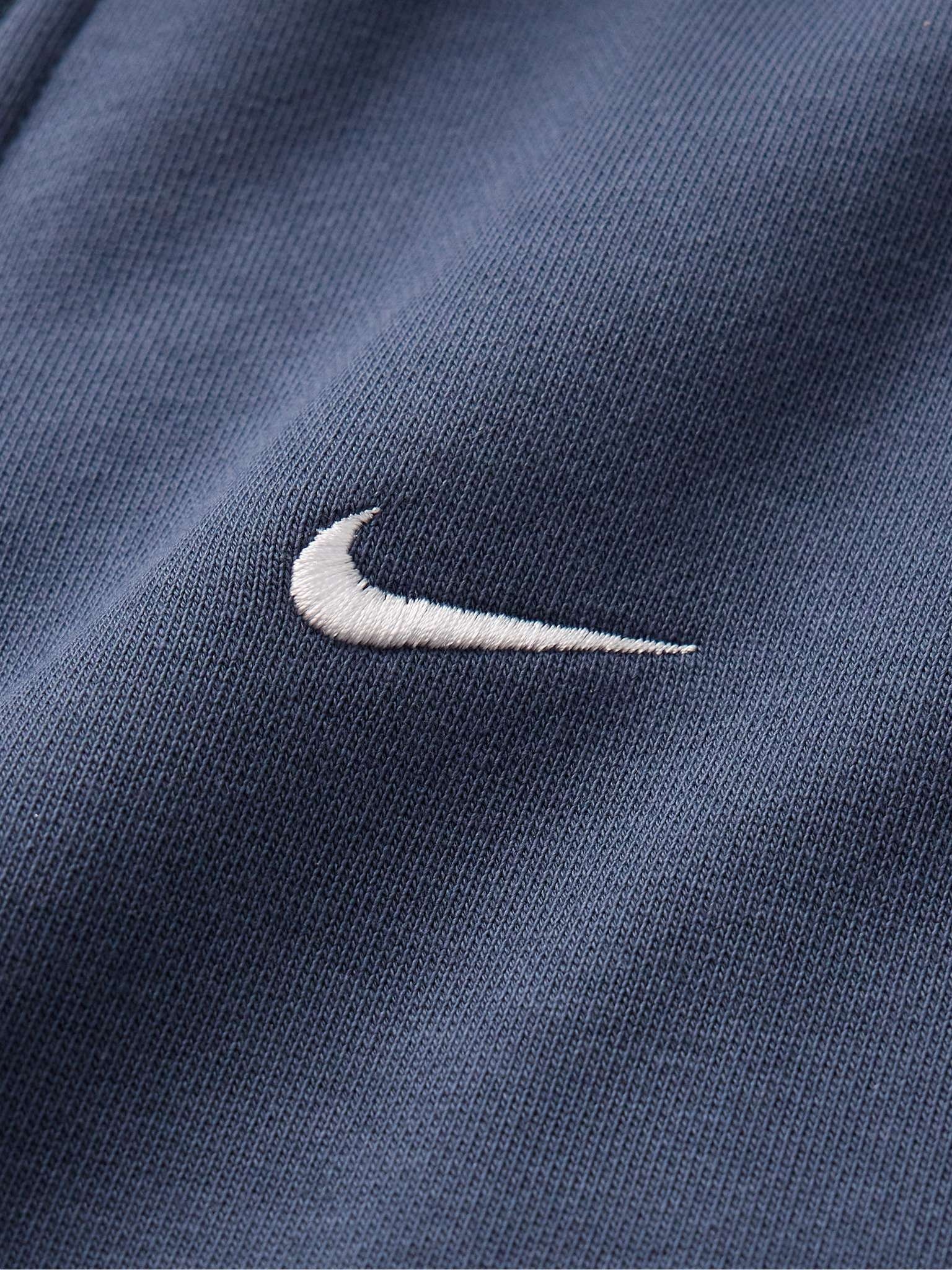 Solo Swoosh Logo-Embroidered Cotton-Blend Jersey Half-Zip Sweatshirt - 4