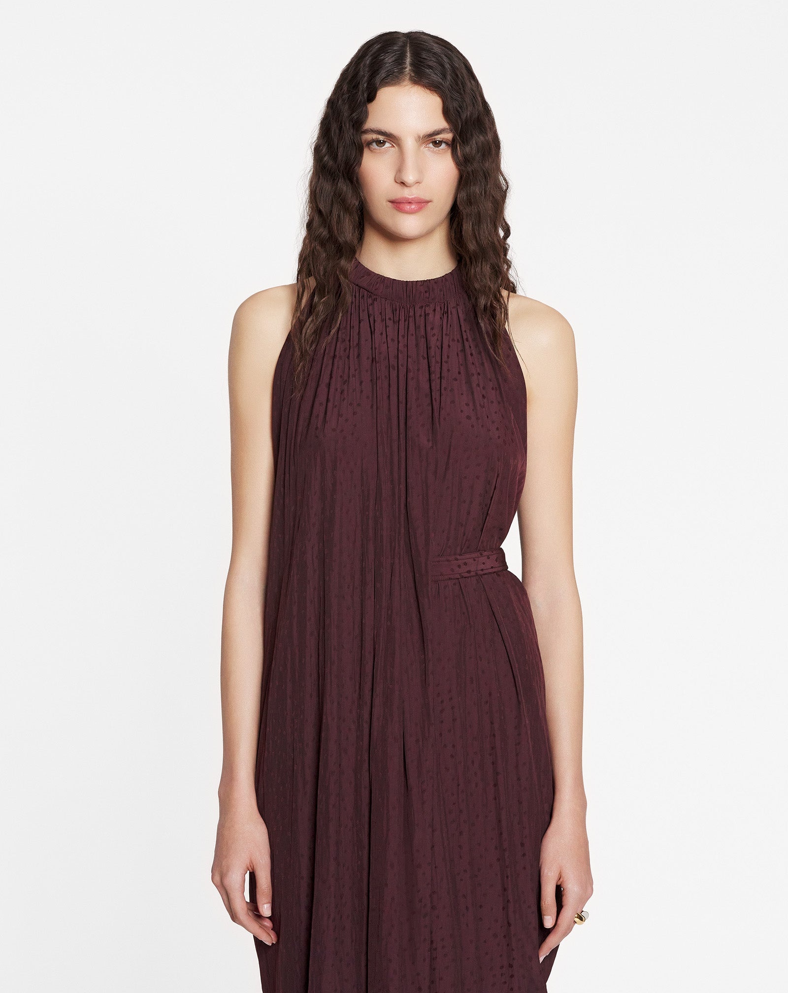 FLOWY ASYMMETRICAL BELTED DRESS - 3