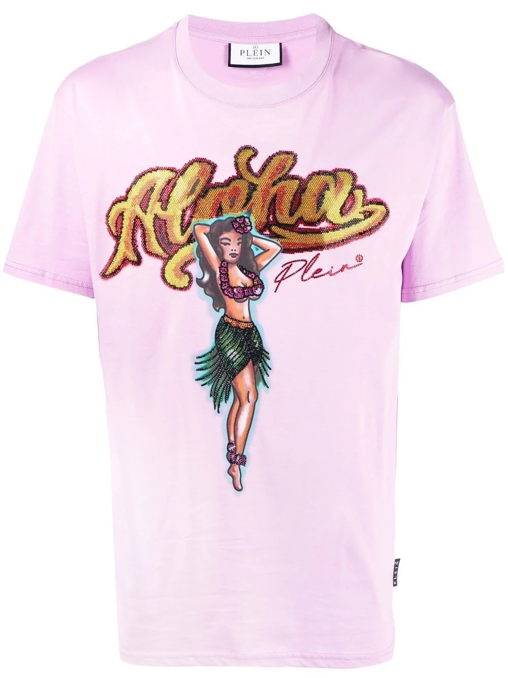 graphic-print crystal-embellished T-shirt - 1