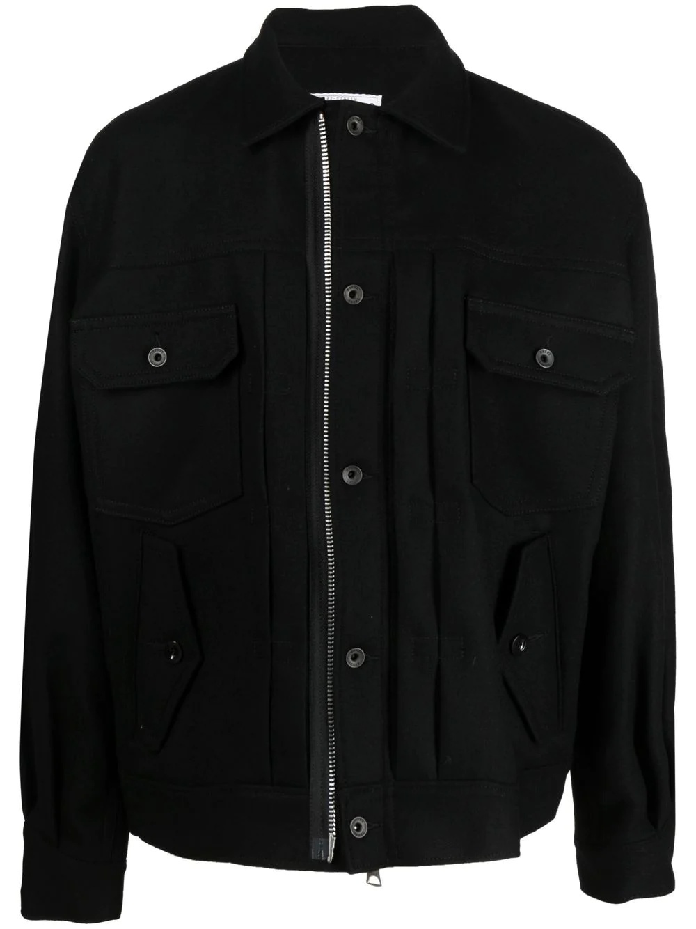 patch-pocket wool jacket - 1