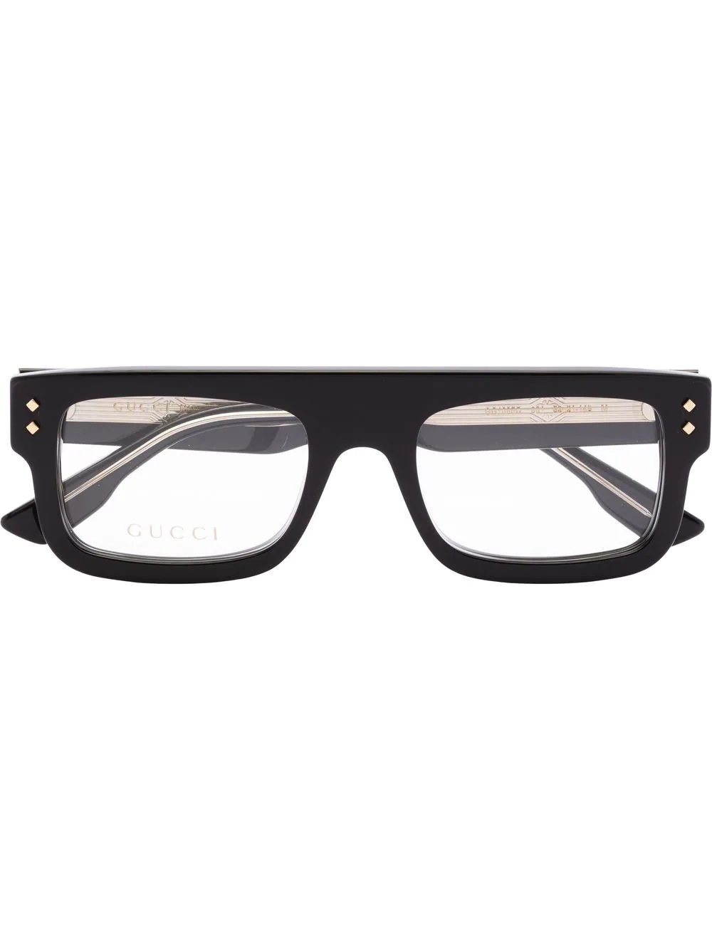 logo-print square-frame glasses - 1