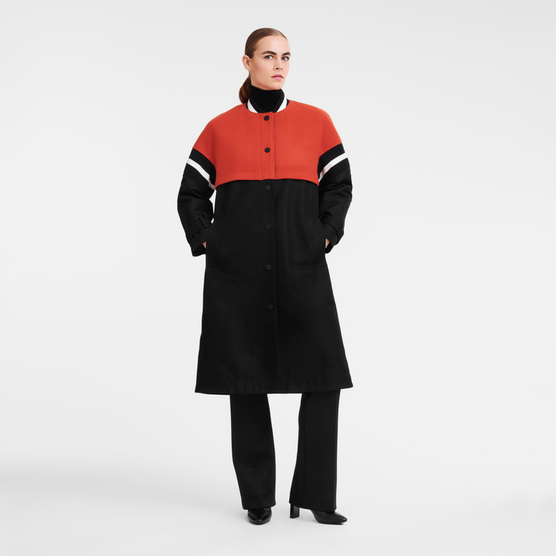 Longchamp Teddy spirit trench Black - Gabardine and wool outlook