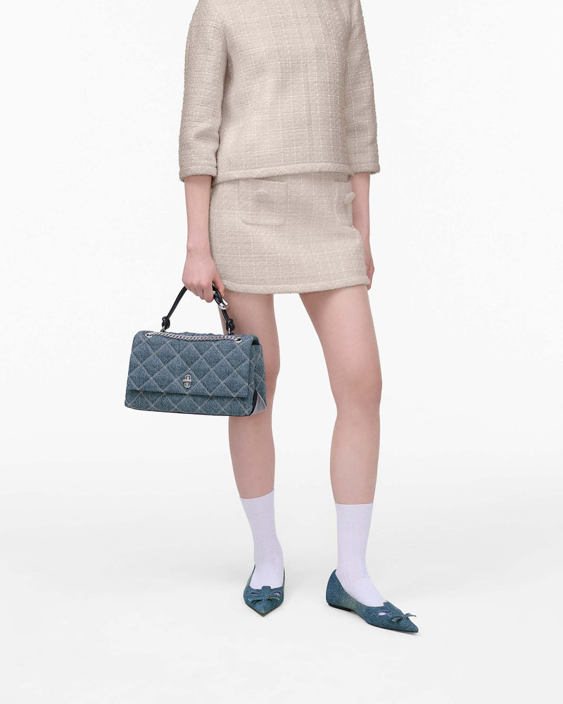 THE QUILTED DENIM DUAL CHAIN SHOULDER BAG 7