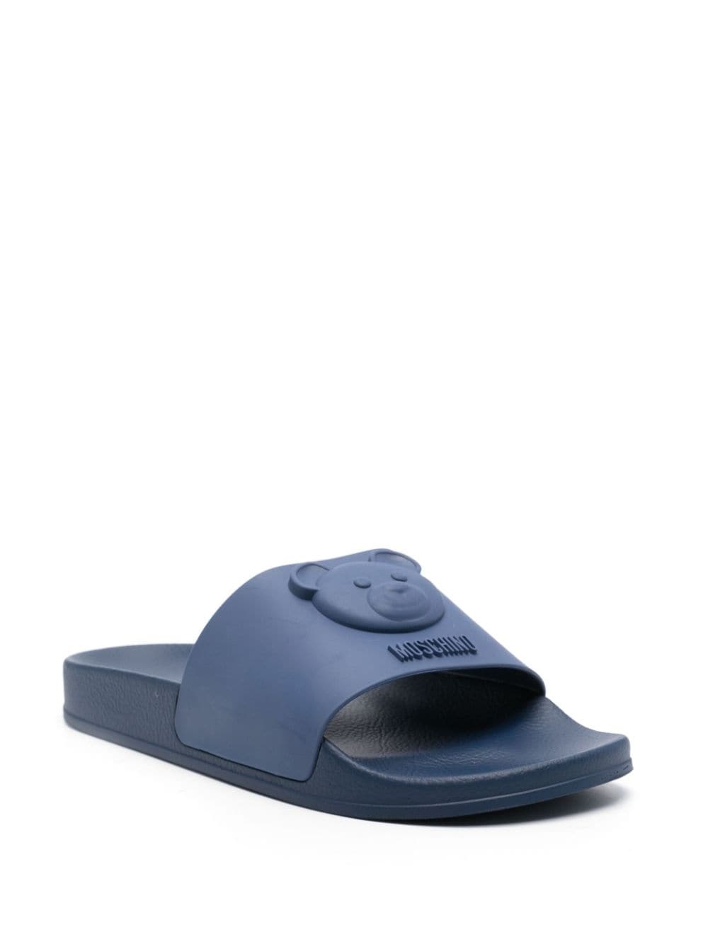 Moschino logo-embossed moulded-footbed slides - Blue