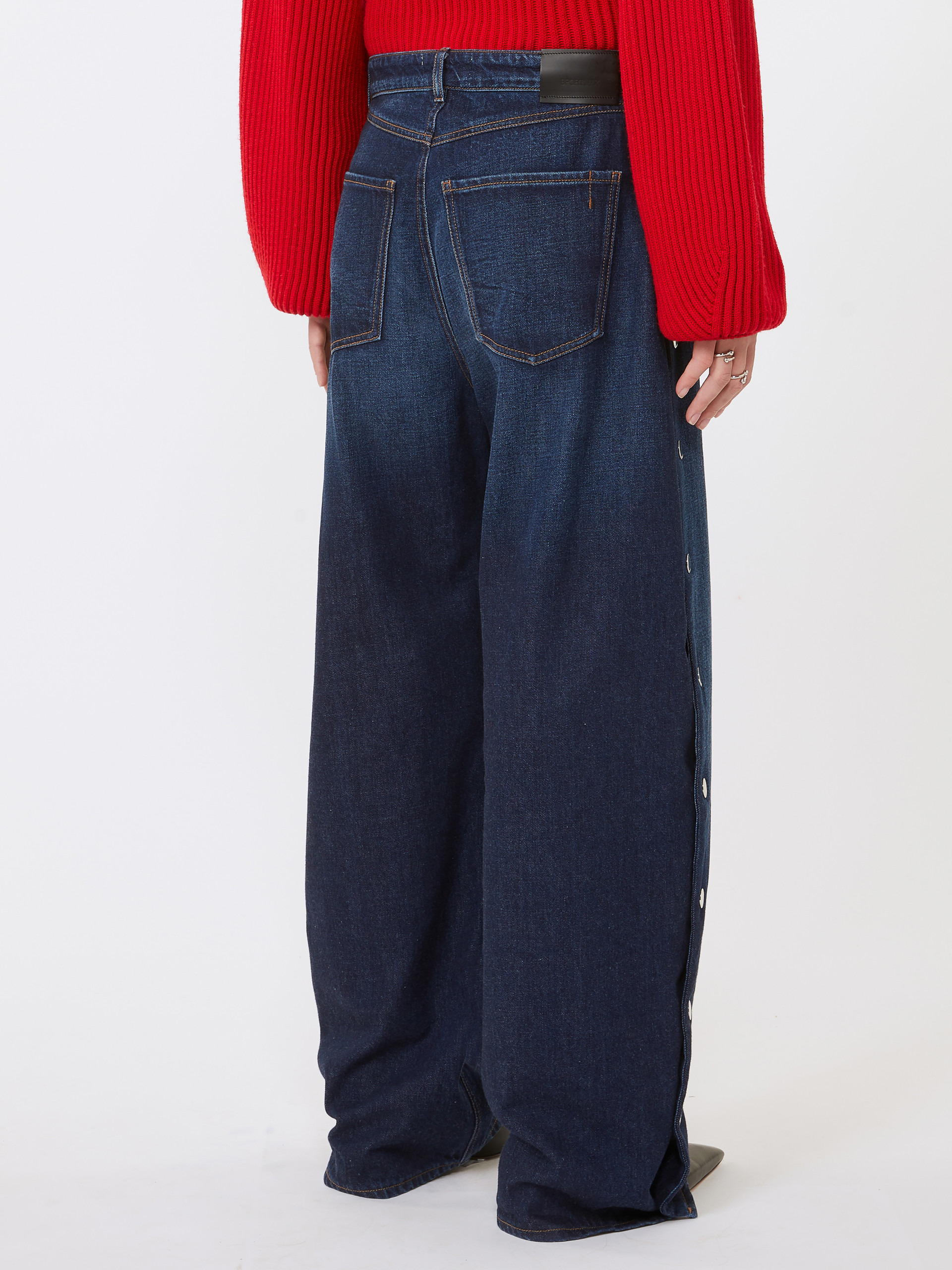 LICHENE Button-up blue wide-leg jeans - 4