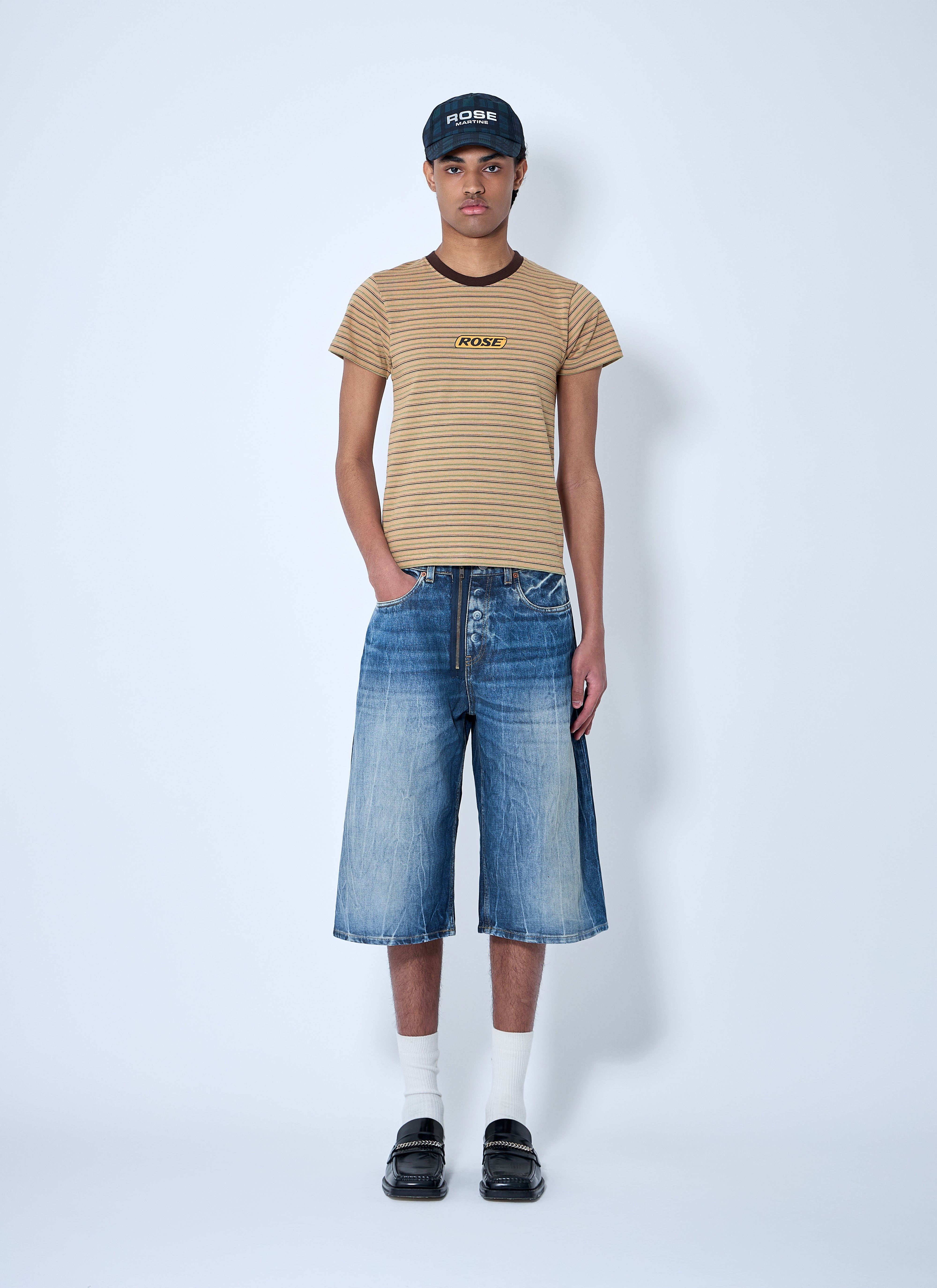 Martine Rose Men Zip-Up Jean Shorts - 2