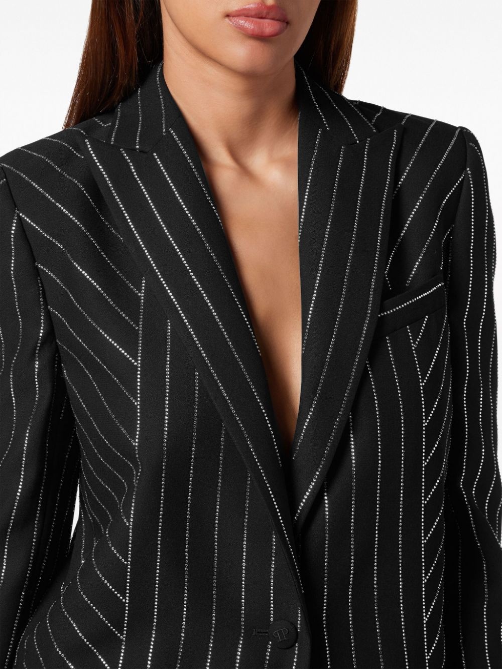 Cady pinstripe-crystal single-breasted blazer - 5