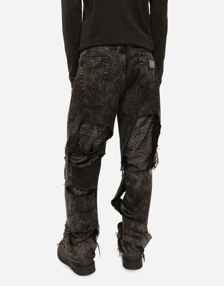 Straight-leg jeans with silk twill interior - 5