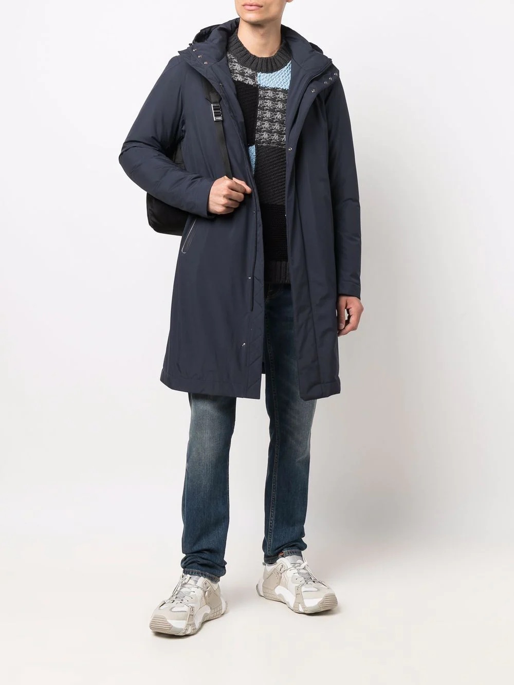 hooded midi parka coat - 2