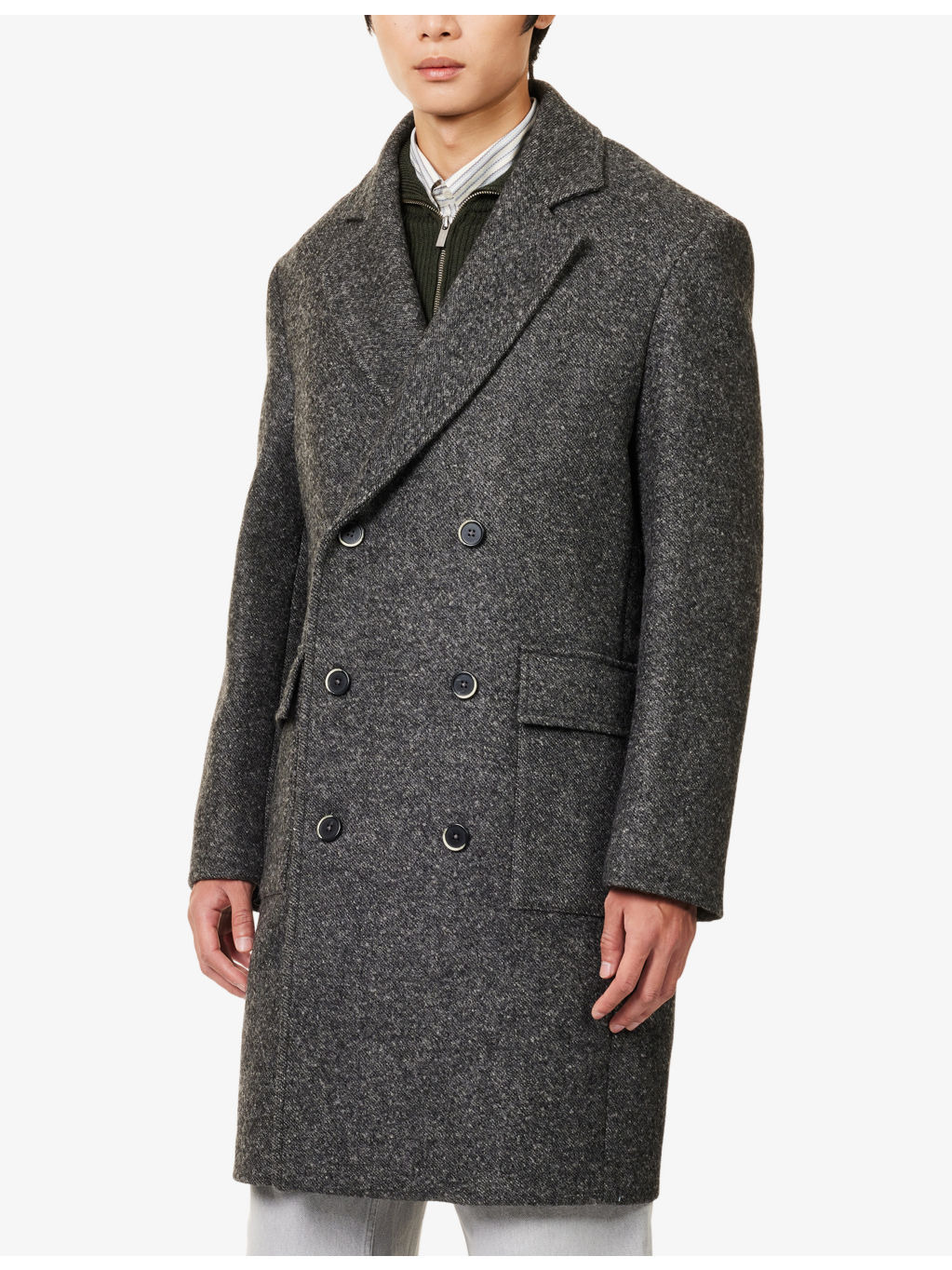 Gazabin Coat Double-Breasted Wool Blend Coat - 3