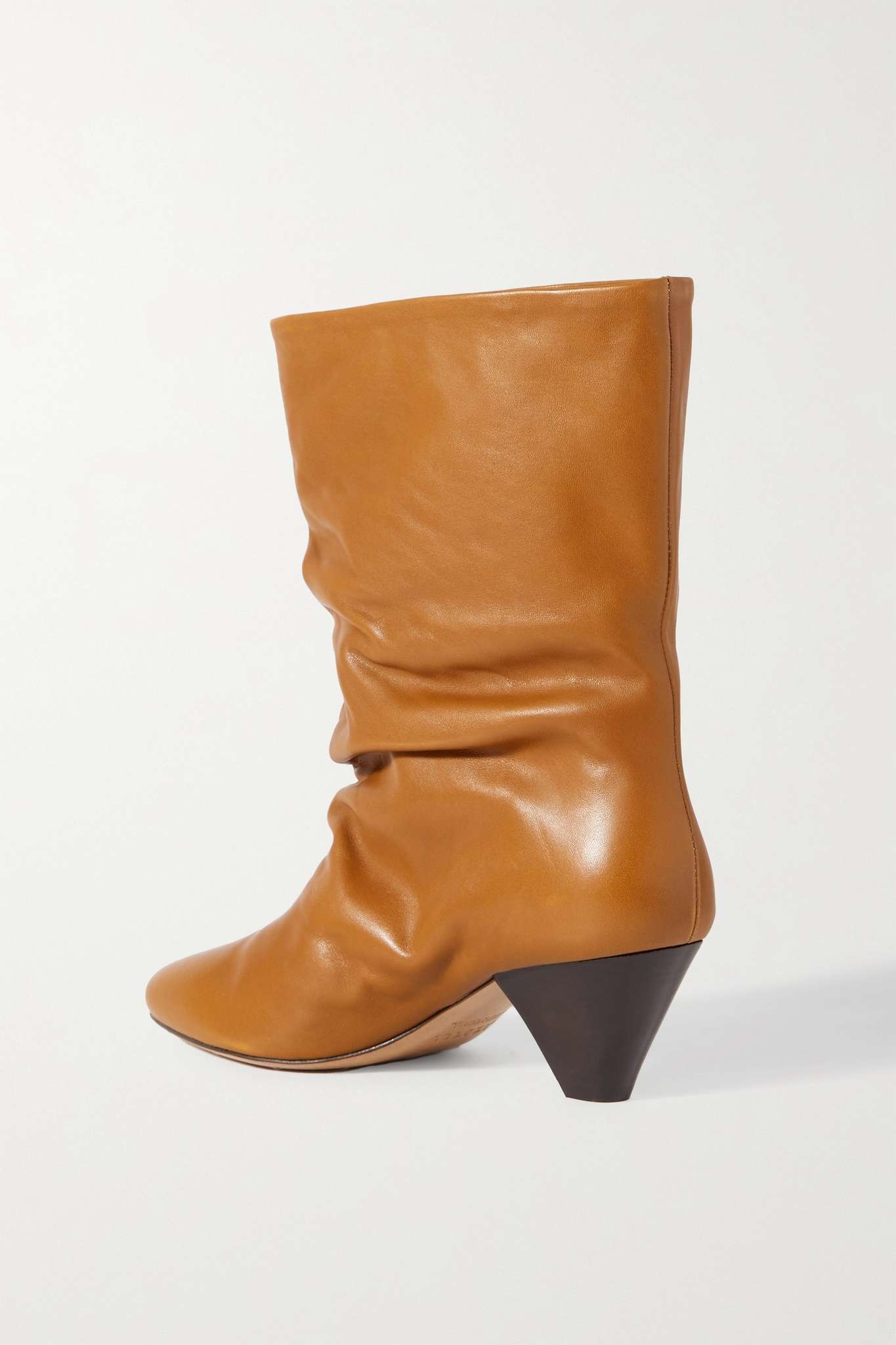 Reachi gathered leather ankle boots - 3